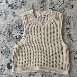 Hollister Beige Sleeveless Knit Sweater